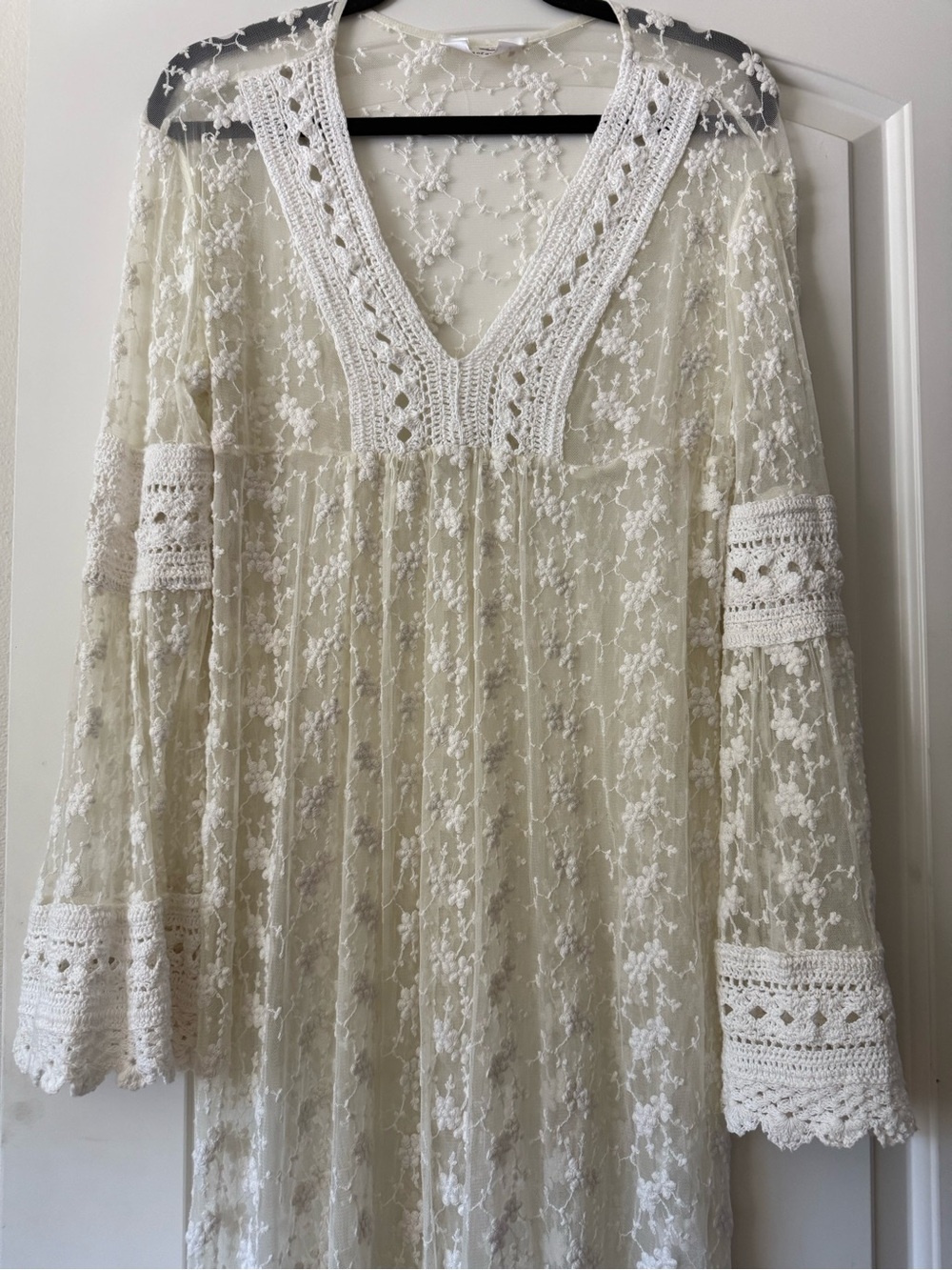 Band of Gypsies Ivory Crochet Lace Maxi Dress - Picture 2 of 6